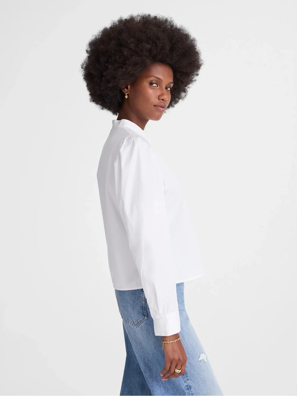Madewell Puff-Sleeve Button-Up Shirt S